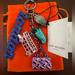 Kurt Geiger London EAGLE MIX KEYRING CHARM NWT and Dust Bag